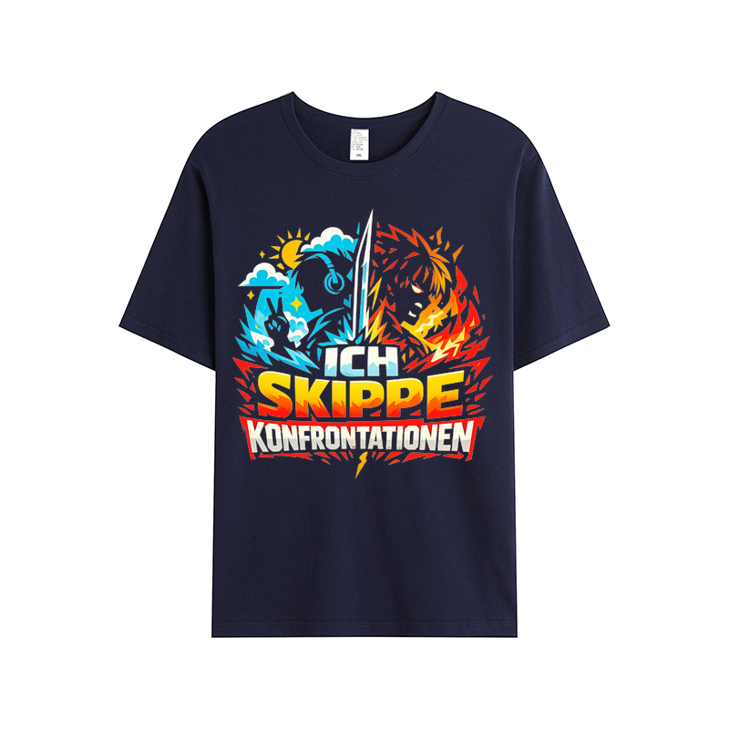 T-Shirt Anime Skip Mode Konfrontation