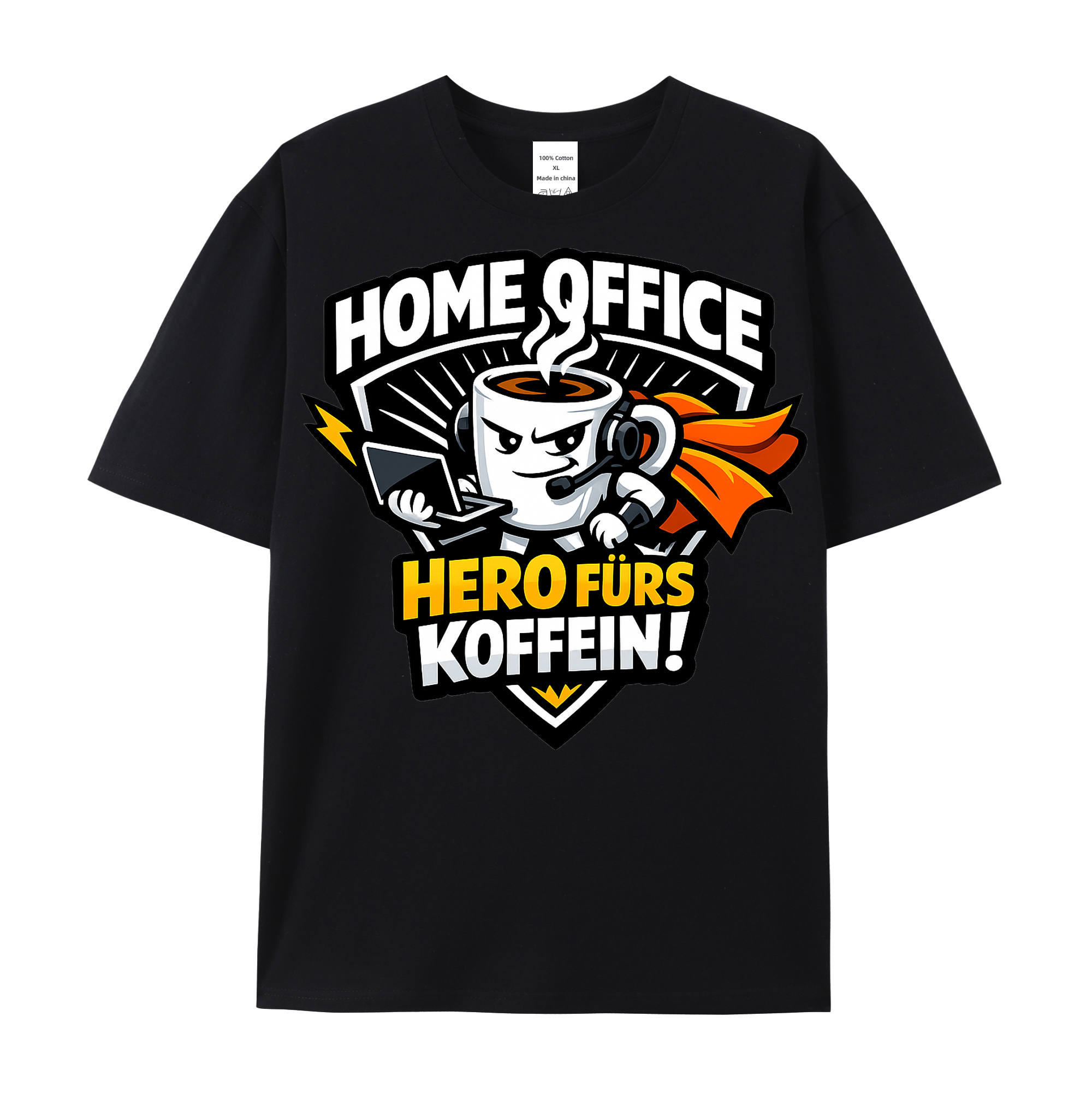 T-shirt Kaffeekrieger Emblem Büro Alltag