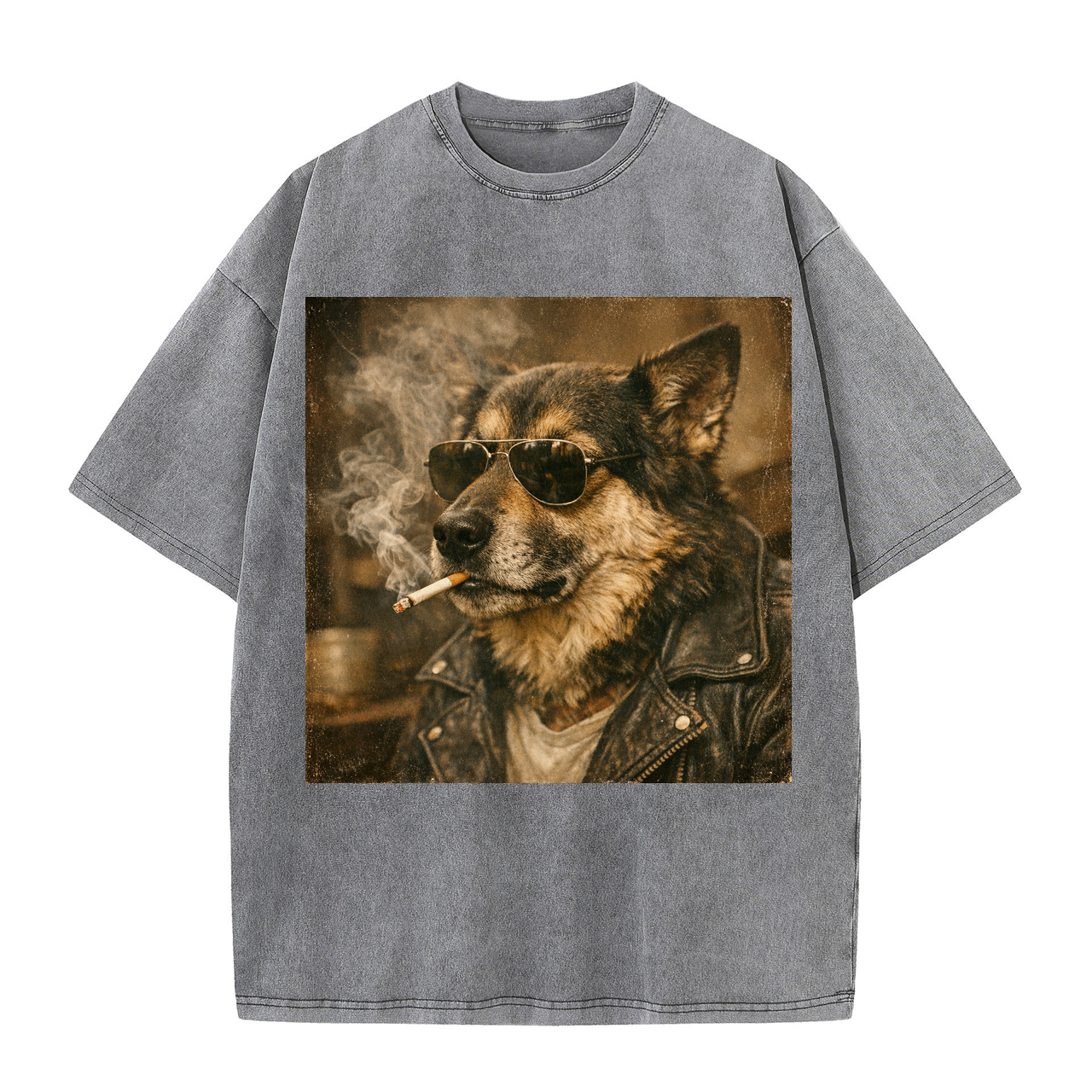 T-shirt Vintage Dog Polaroid Retro
