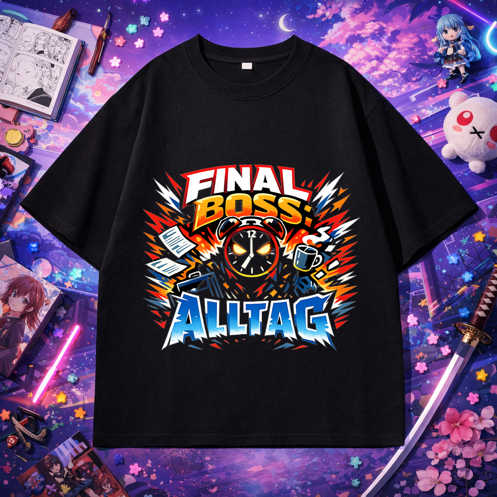 T-Shirt Final Boss: Alltag Anime Edition
