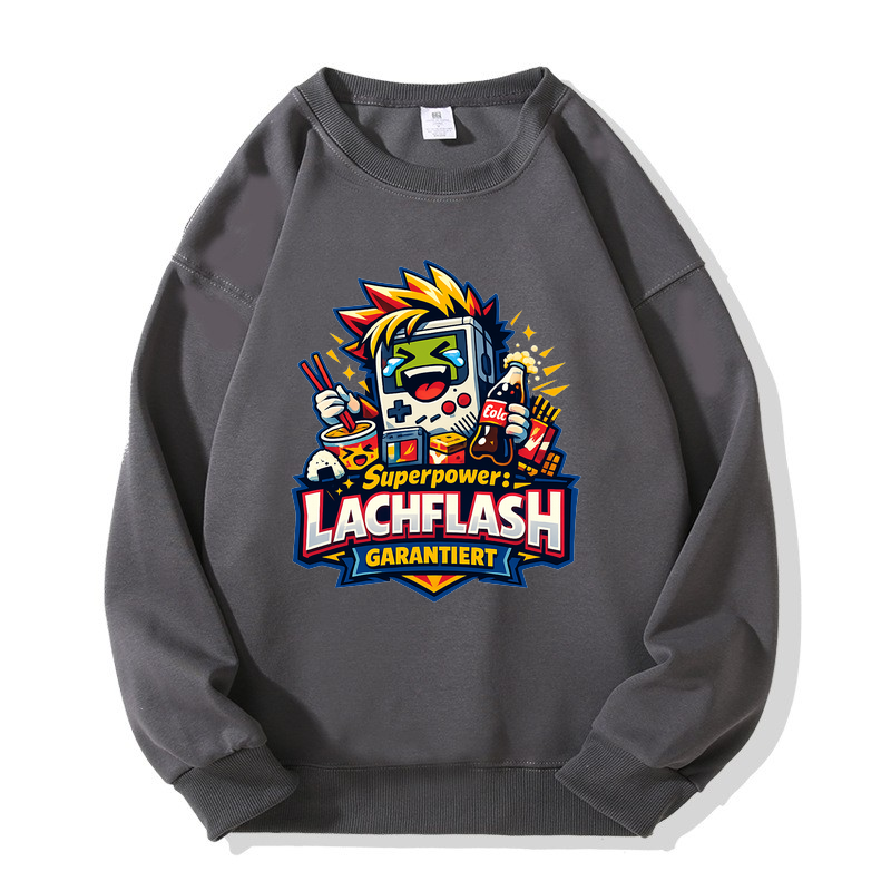 Sweatshirt Lachflash Superpower – Anime Humor Essential