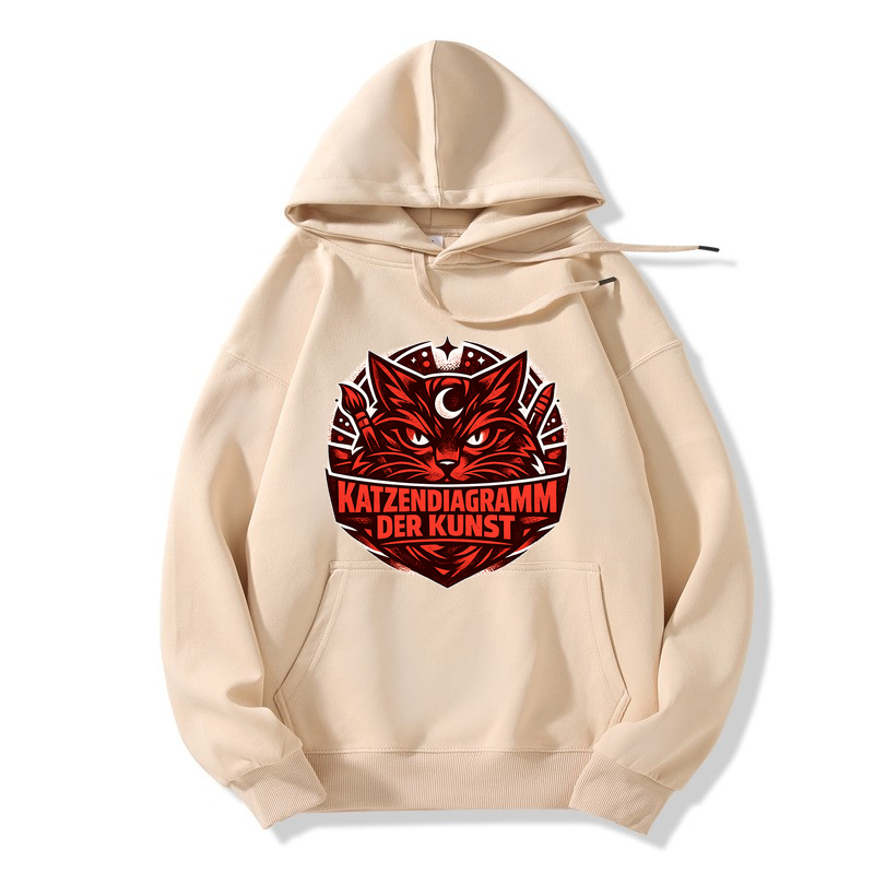 Hoodie Katzenkunst im Diagrammzauber