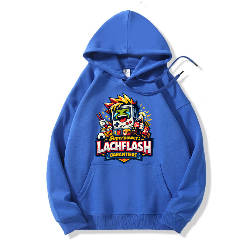 Hoodie Lachflash Superpower — Anime Spaß Booster