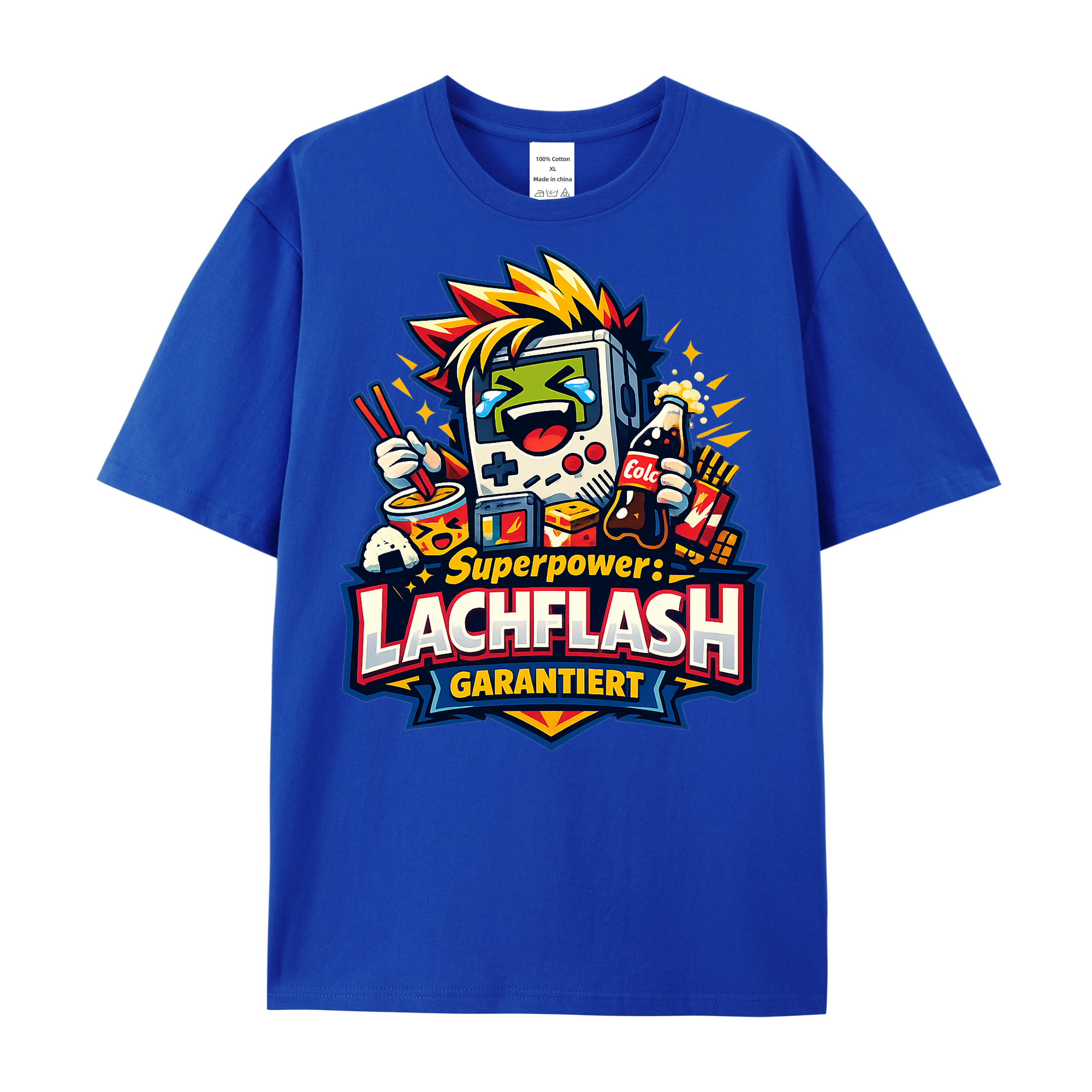 T-Shirt Lach-Alarm: Superpower Lachflash garantiert