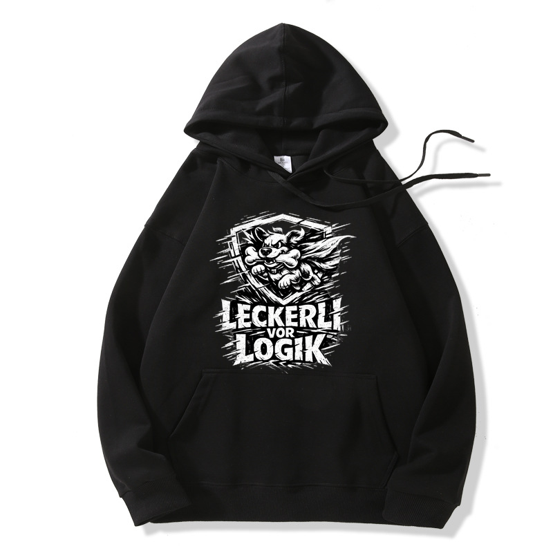 Hoodie Leckerli vor Logik Pfotenstyle