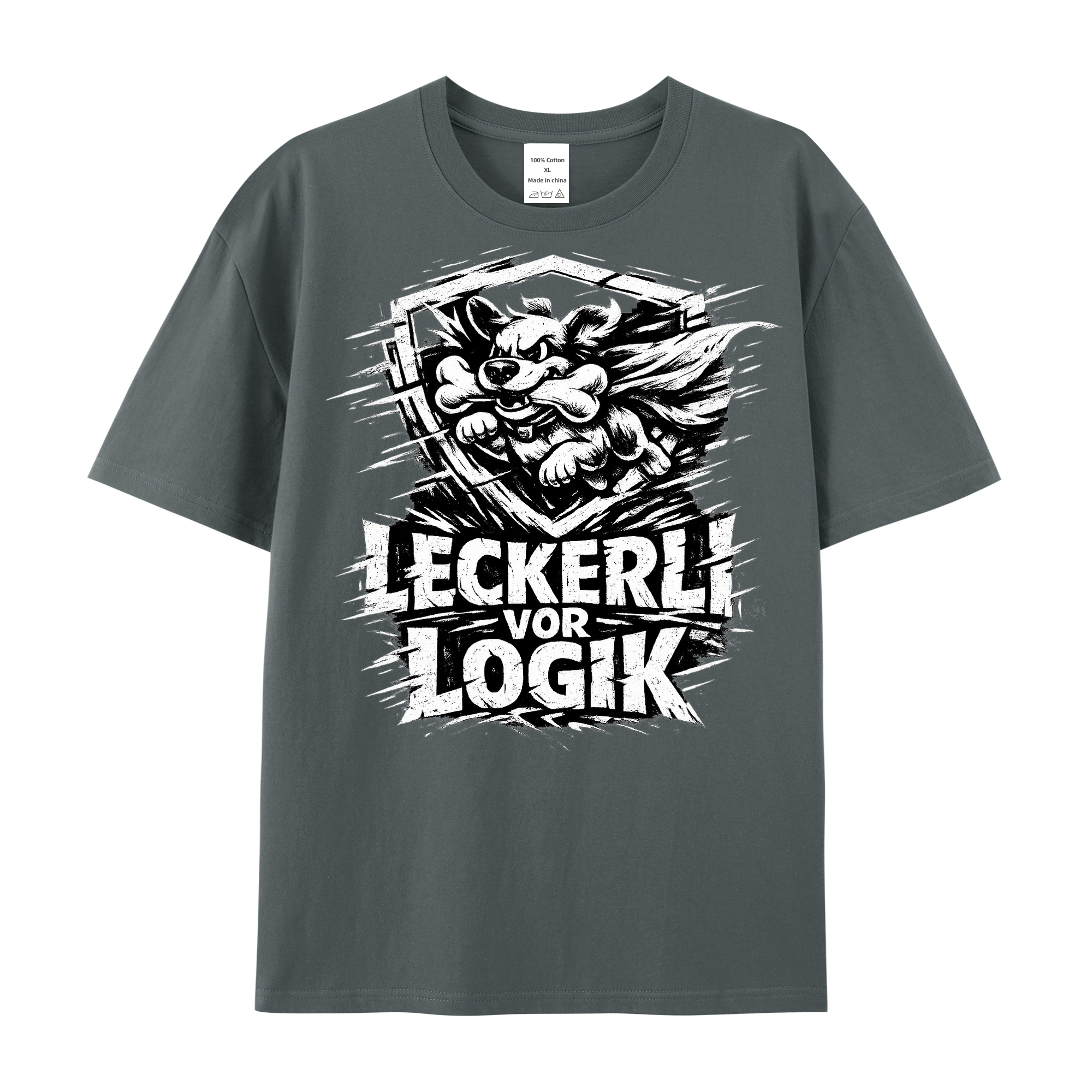 T-Shirt Leckerli vor Logik Hundeliebe