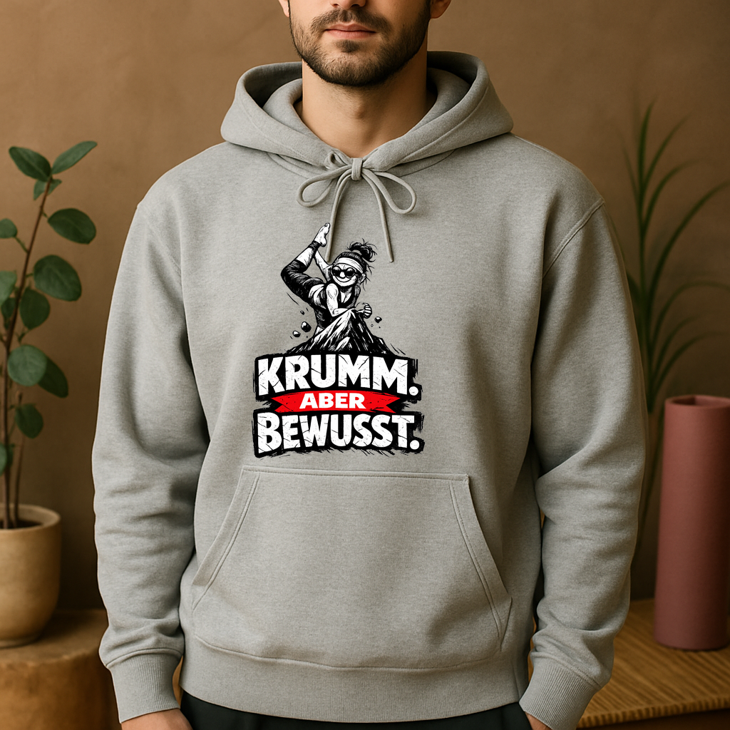 Hoodie FlexiFlow Krumm. Aber Bewusst.
