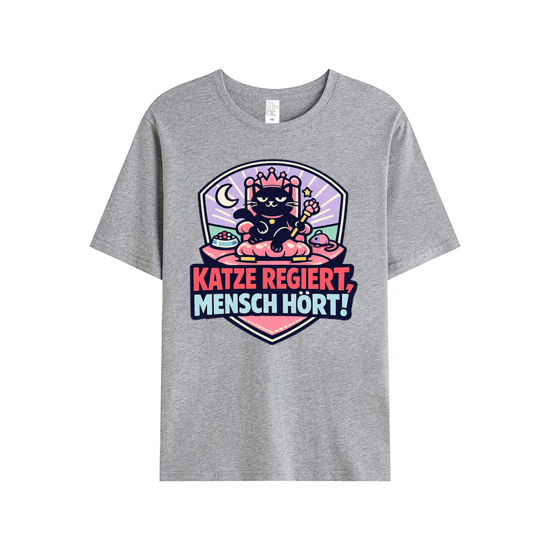 T-Shirt Katzenherrschaft – Mensch, dein Platz ist klar!