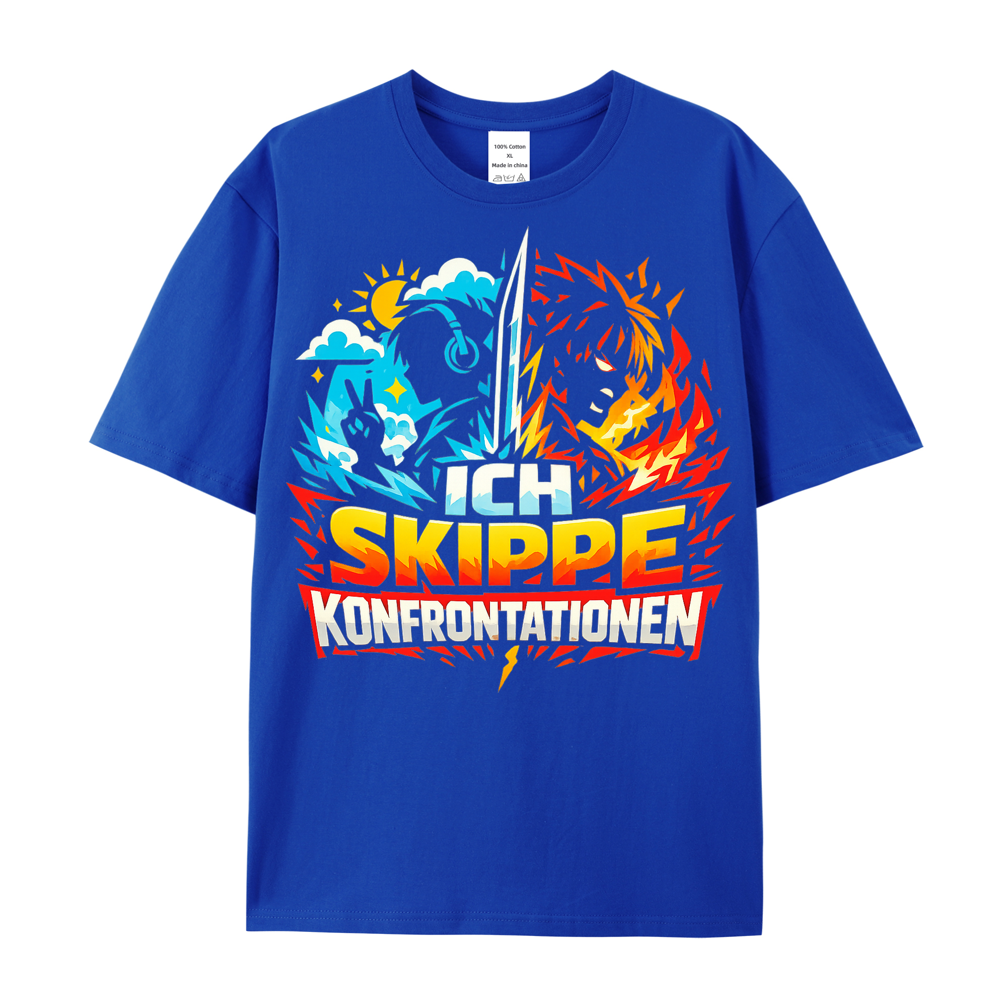 T-Shirt Konfrontations-Mode: Skip & Chill