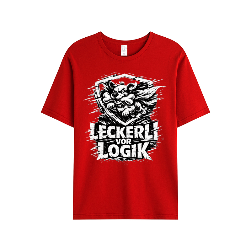 T-Shirt Leckerli vor Logik Hundeliebe