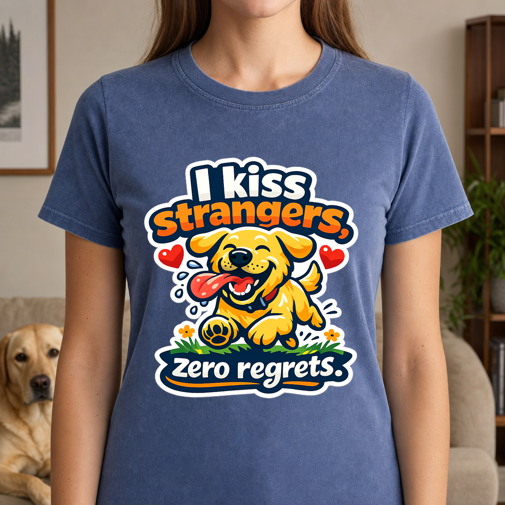 T-shirt I Kiss Strangers Zero Regrets Dog