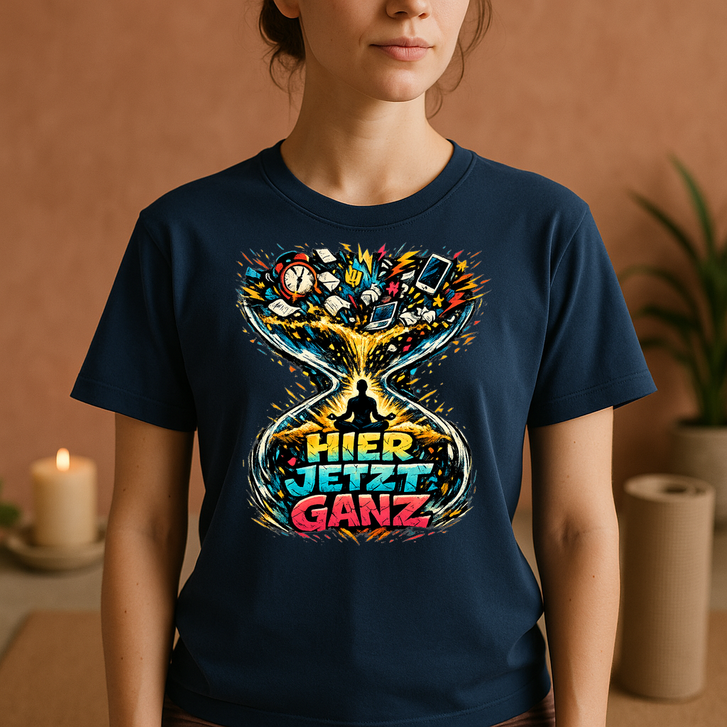 T-Shirt Hier, Jetzt, Ganz - Yoga Balance & Achtsamkeit