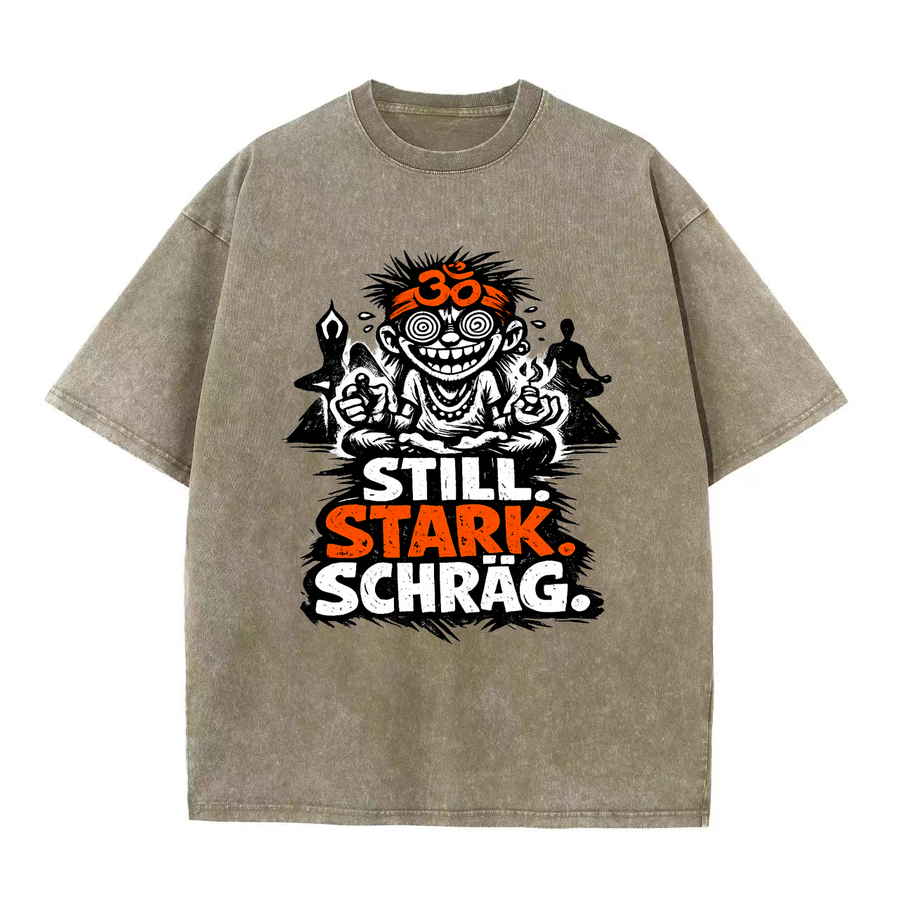 T-Shirt RuheKraft Schräg Yoga Motiv