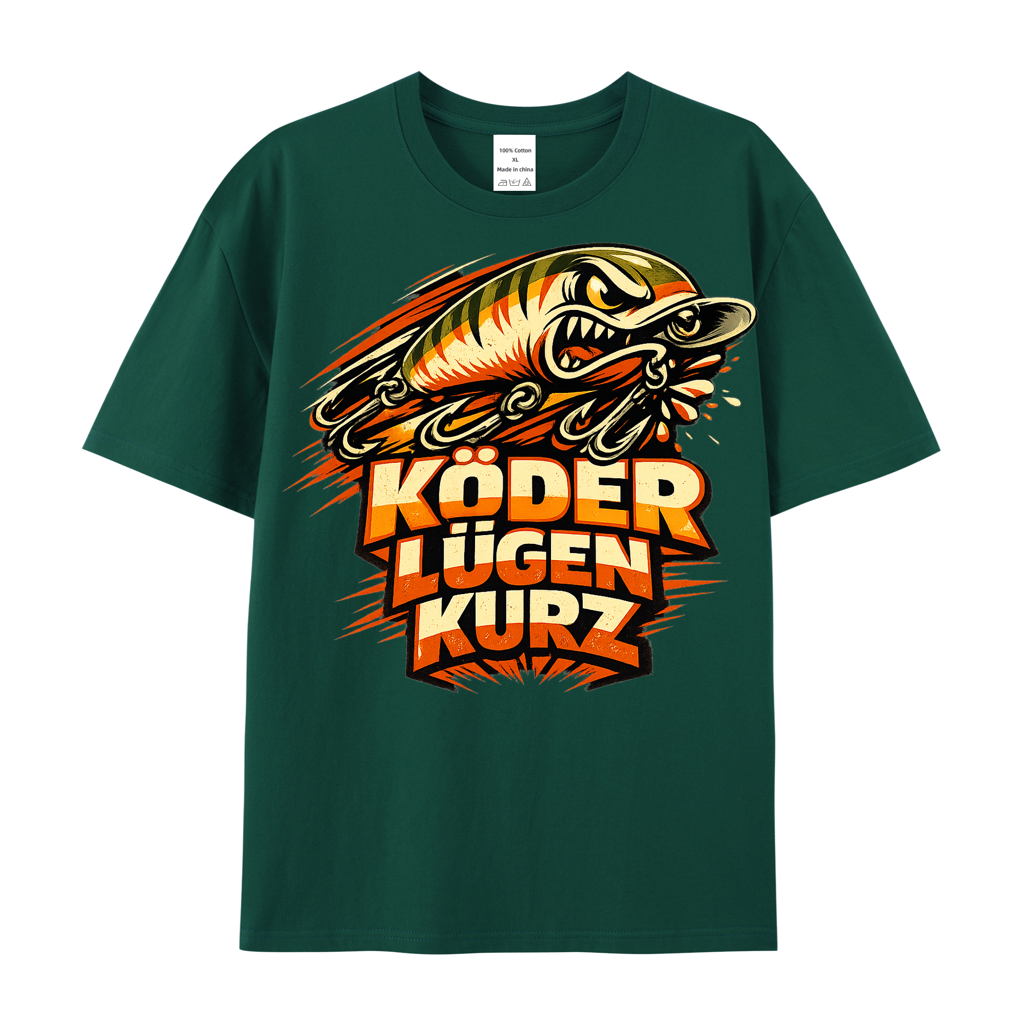 T-Shirt Köder Lügen Kurz Angler Style