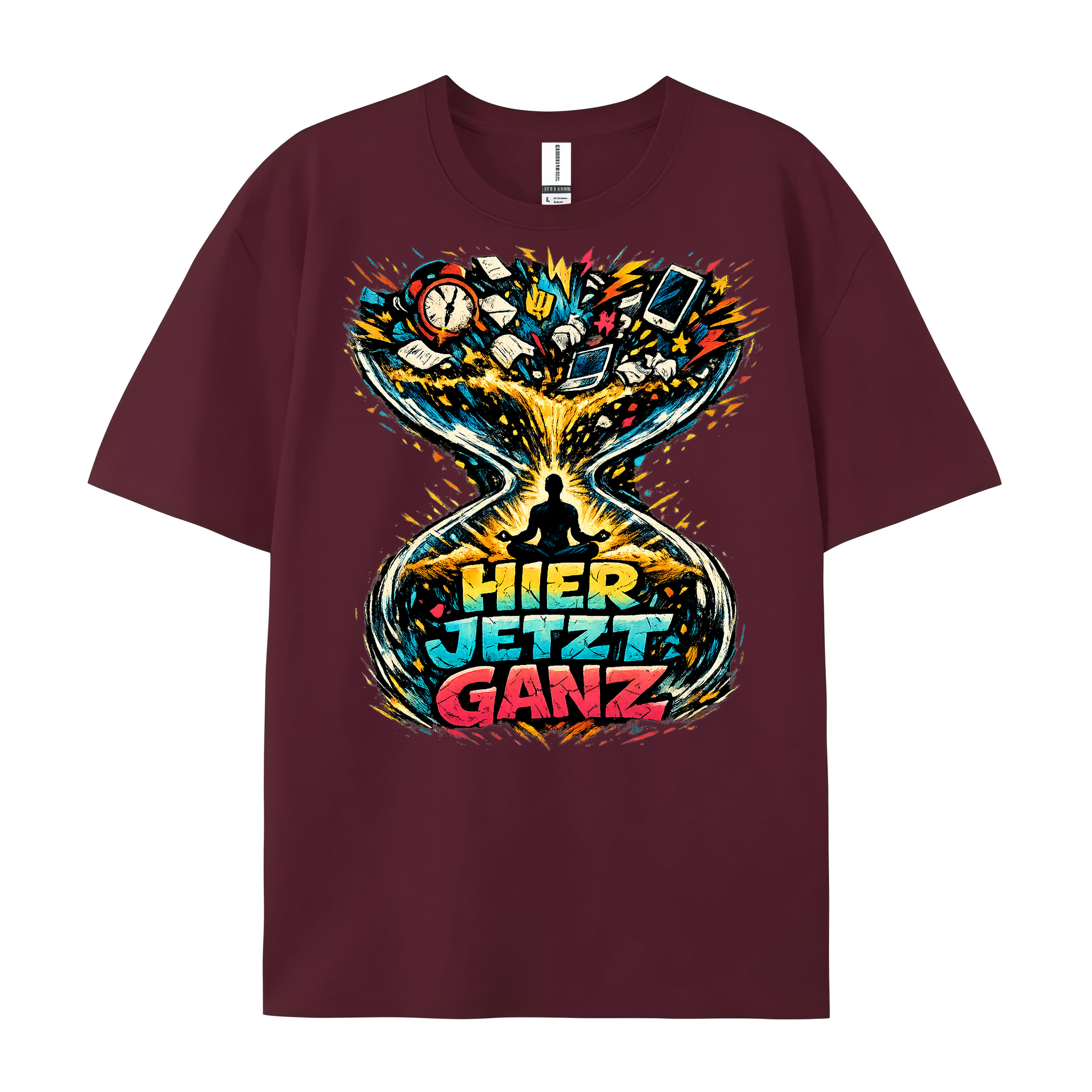 T-Shirt Hier, Jetzt, Ganz - Yoga Balance & Achtsamkeit