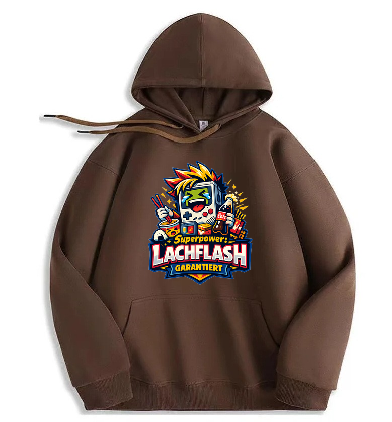 Hoodie Lachflash Superpower — Anime Spaß Booster