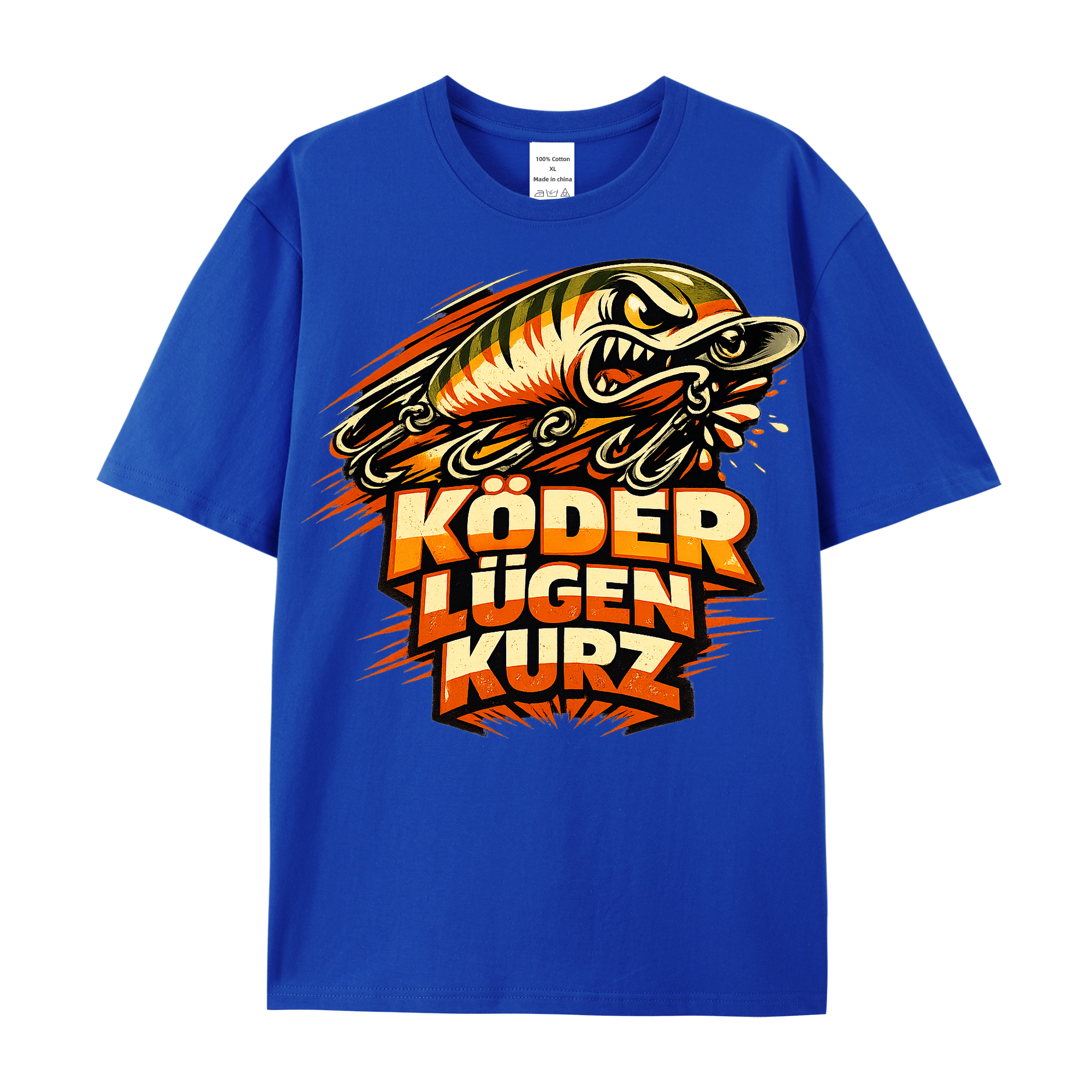 T-Shirt Köder Lügen Kurz Angler Style