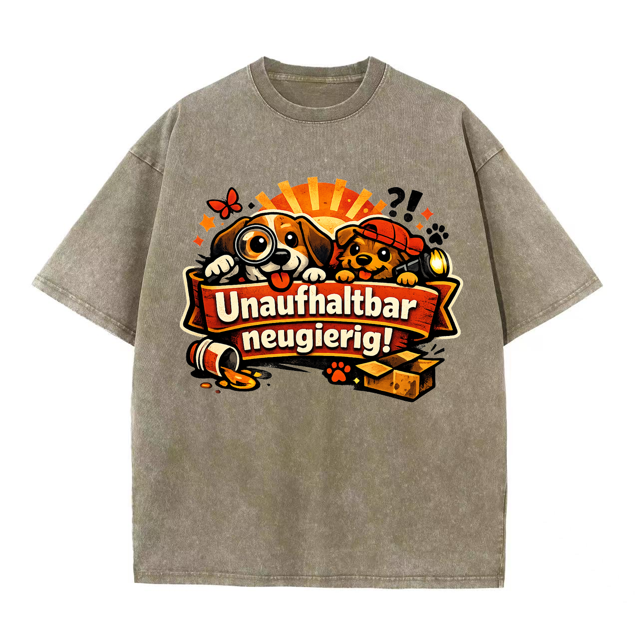 T-Shirt Neugieriger Pfotenabdruck