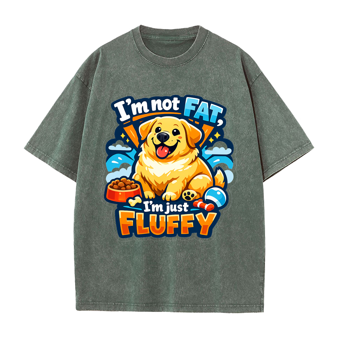 T-shirt I'm Not Fat, I'm Just Fluffy - Funny Dog Lover