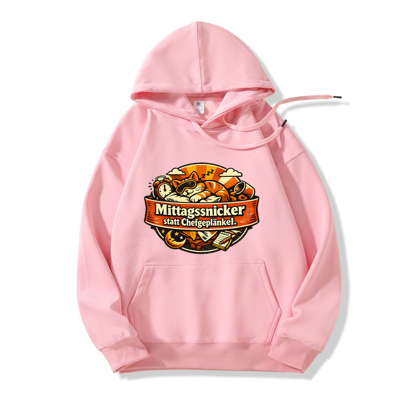 Mittagsnicker statt Chefgeplänkel. Hoodie