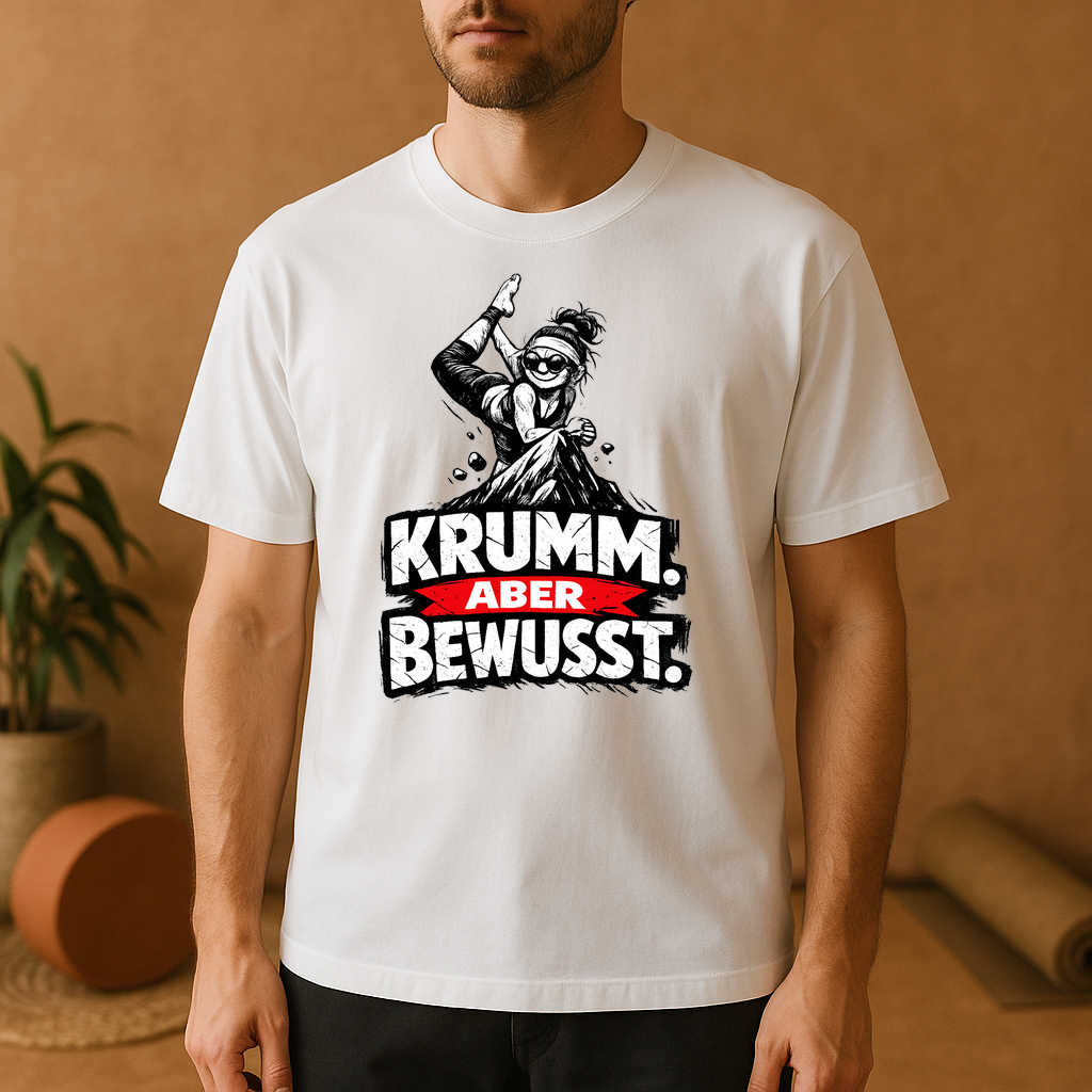 T-Shirt Krumm Bewusst – Yoga Yogi Motivation
