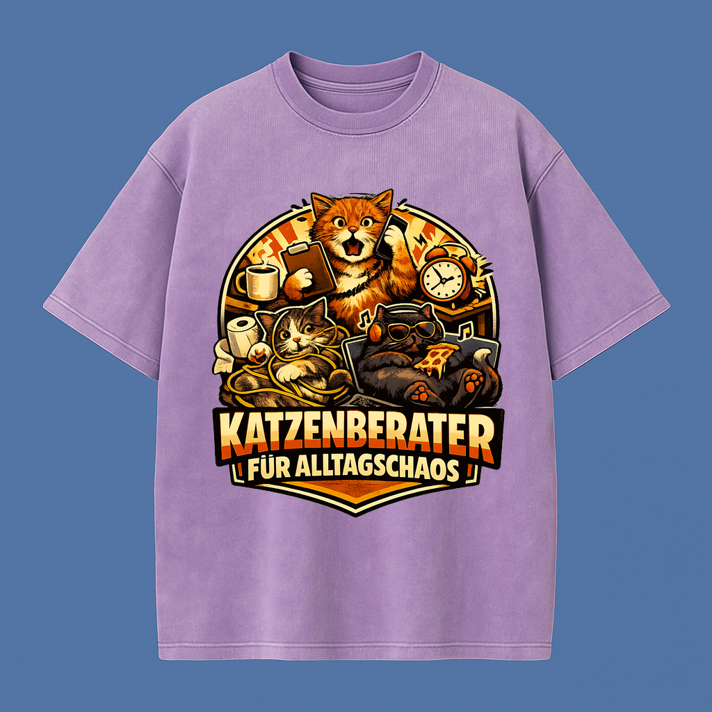 „Katzenberater für Alltagschaos“ t-shirt