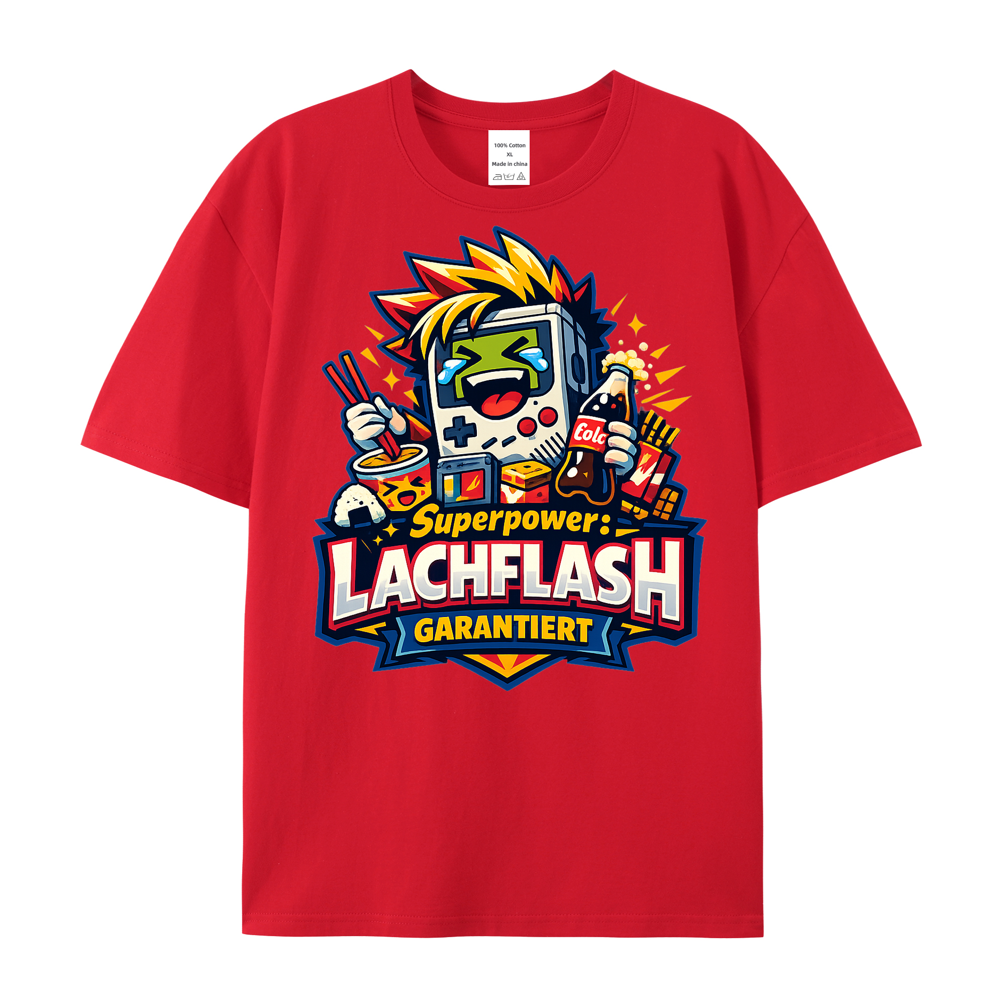 T-Shirt Lach-Alarm: Superpower Lachflash garantiert
