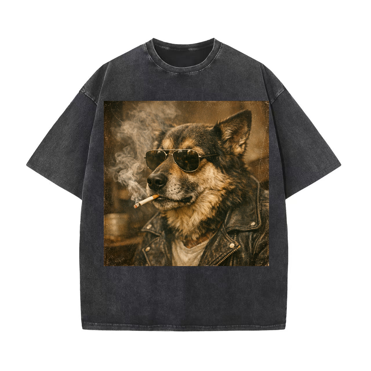 T-shirt Vintage Dog Polaroid Retro
