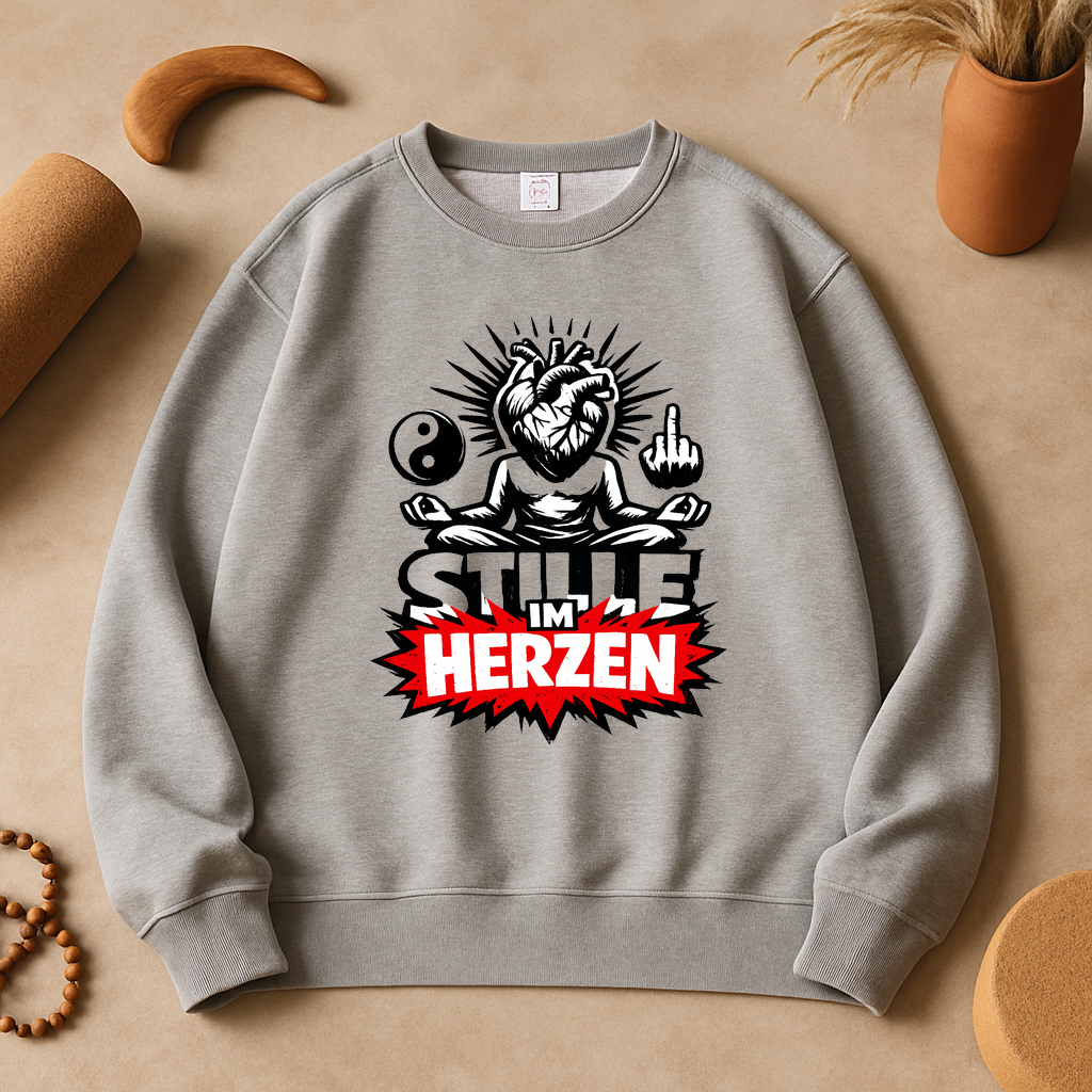 Sweatshirt Herzstille – Yogayogi Inspiration für innere Ruhe