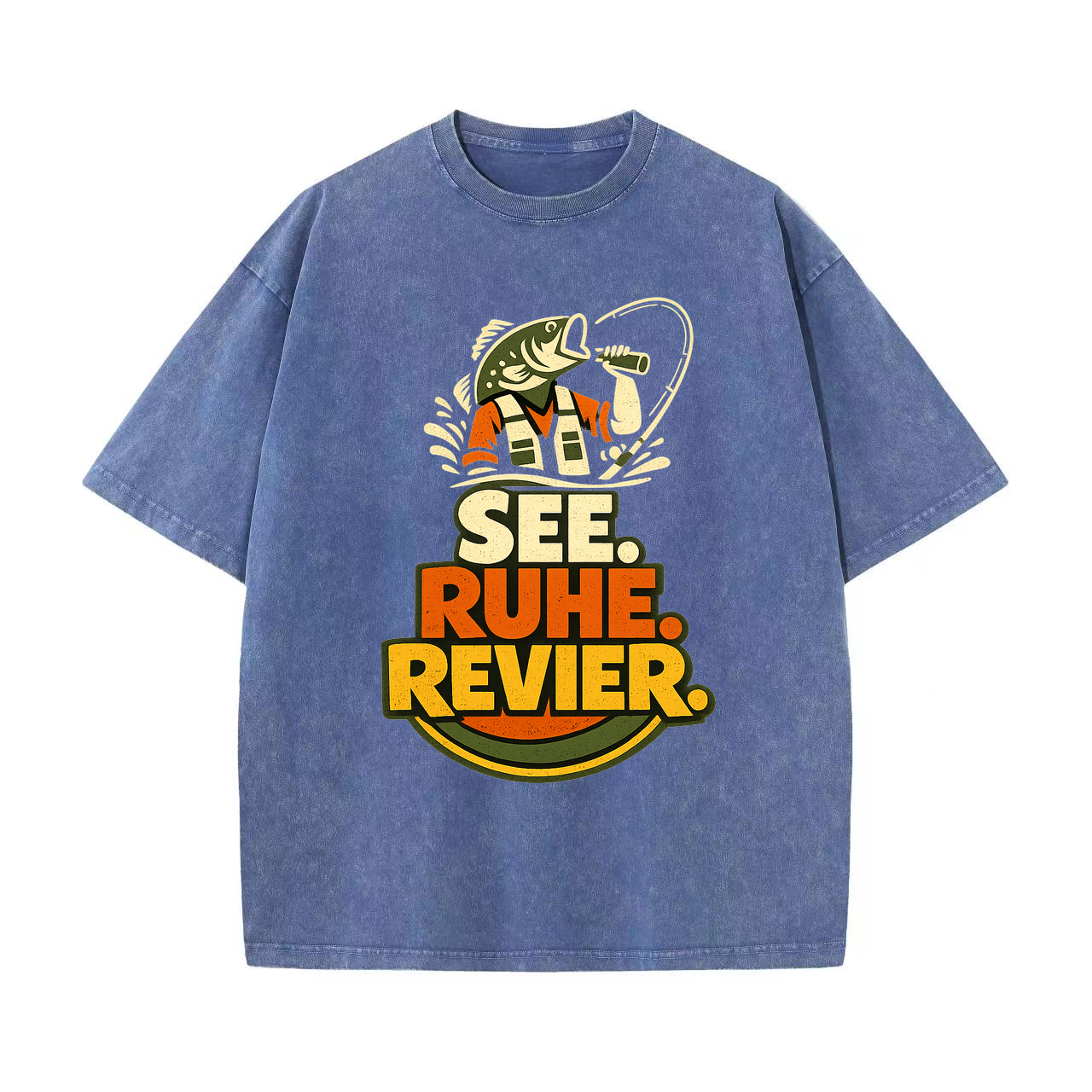 T-Shirt See. Ruhe. Revier. Anglerstyle