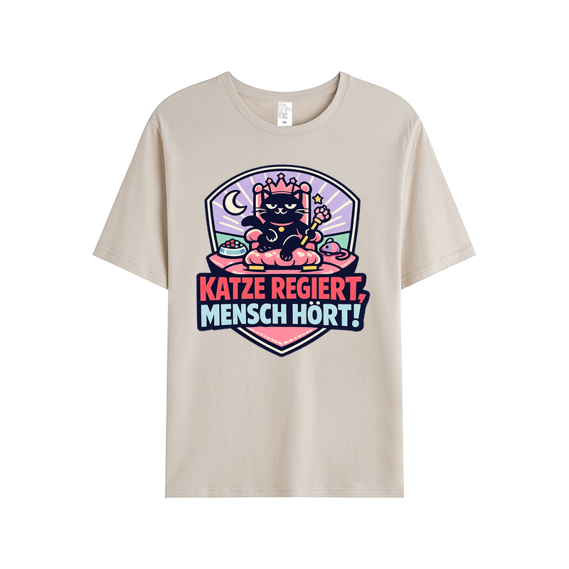T-Shirt Katzenherrschaft – Mensch, dein Platz ist klar!