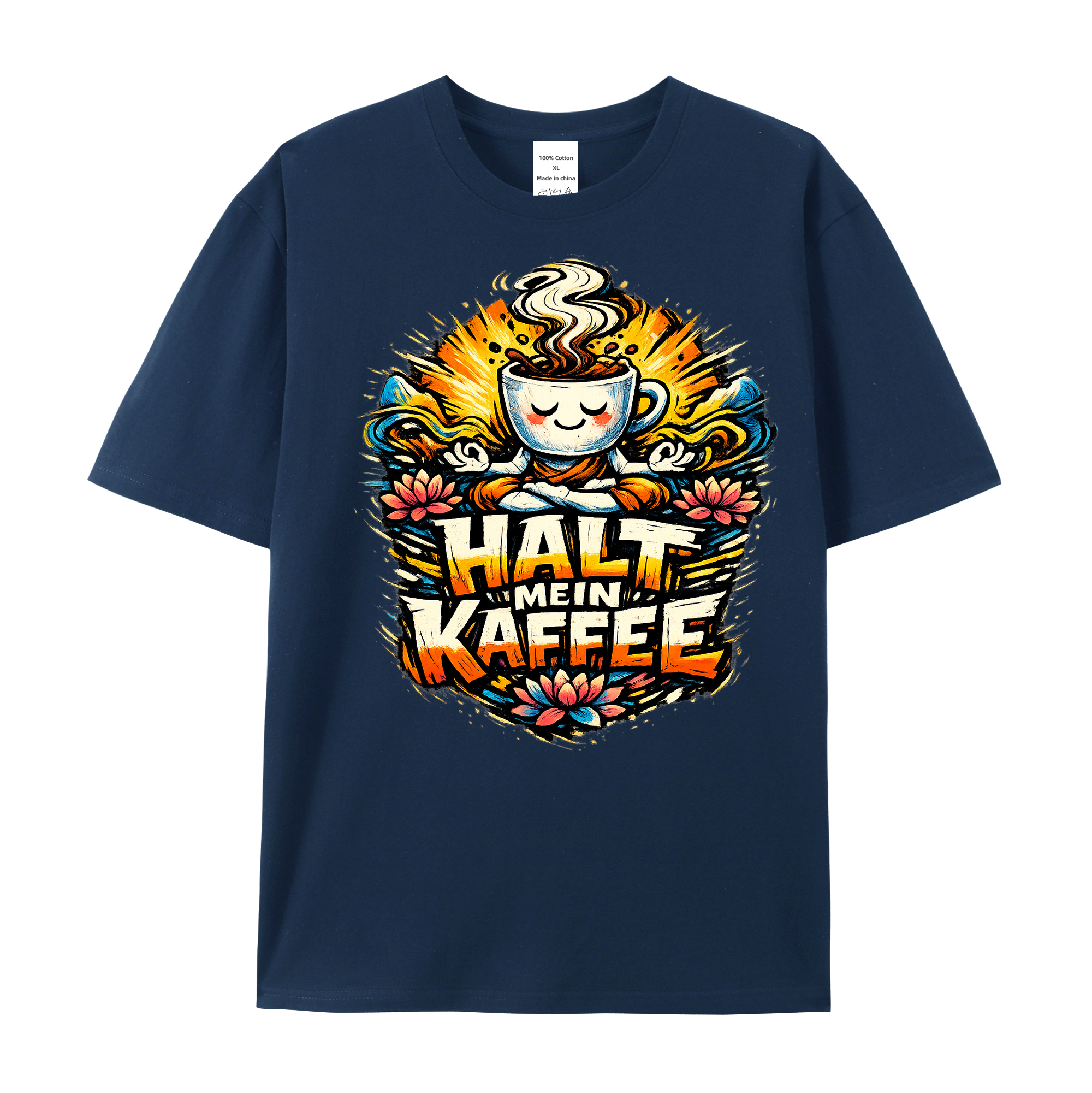 T-Shirt Kaffee & Asanas Yoga Humor