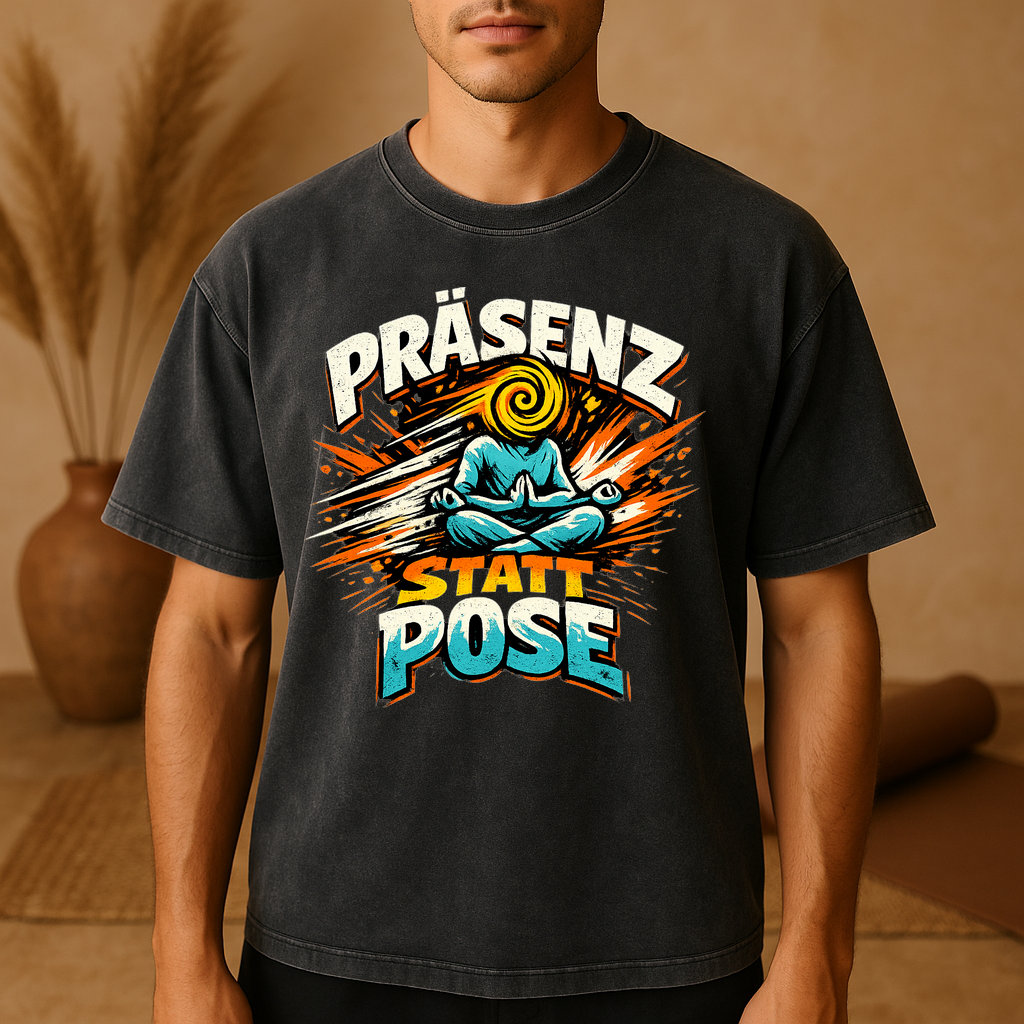 T-Shirt Präsenz statt Pose – Yoga Inspiration für innere Ruh