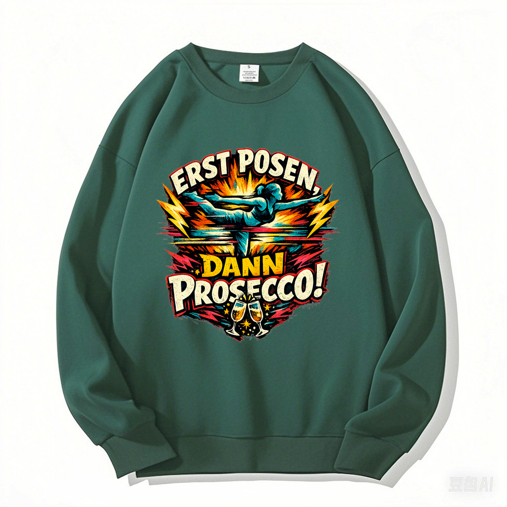 Sweatshirt Yoga Bliss Pose then Prosecco