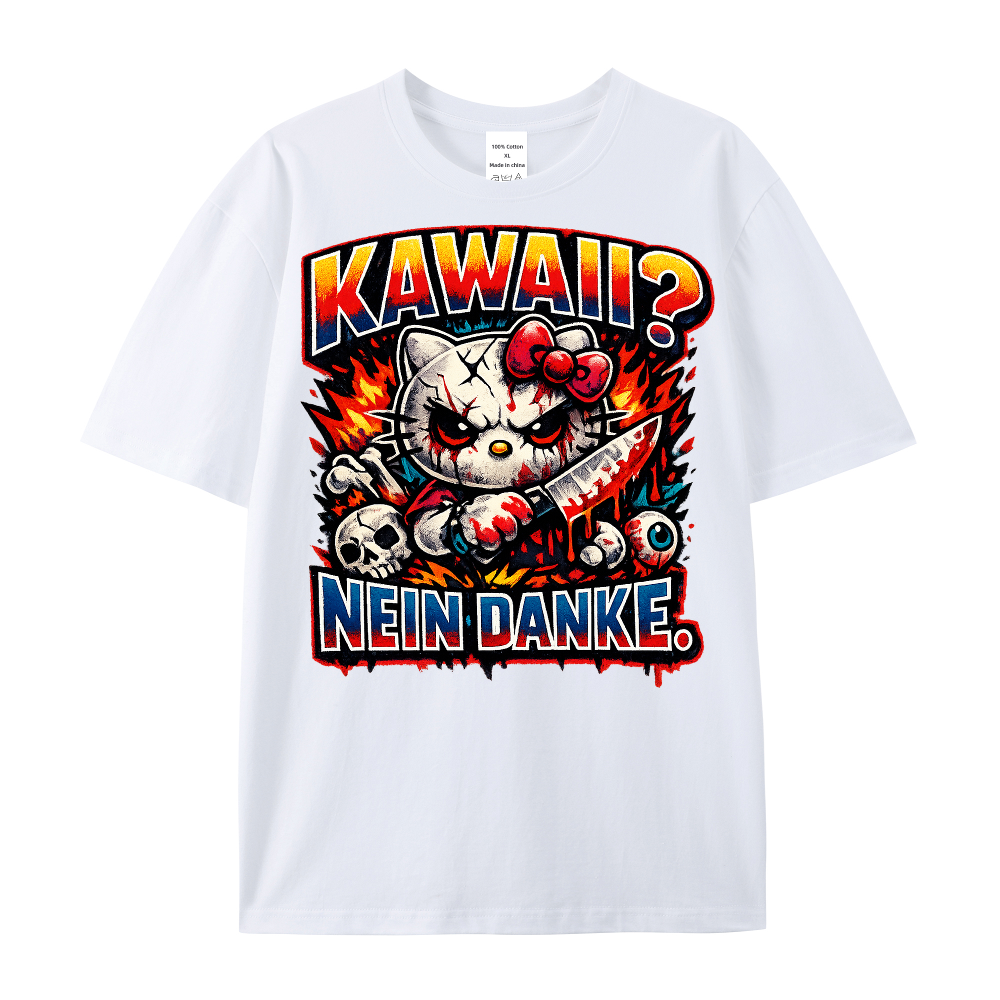T-Shirt Kawaii Nein Danke Anime Rebel Style