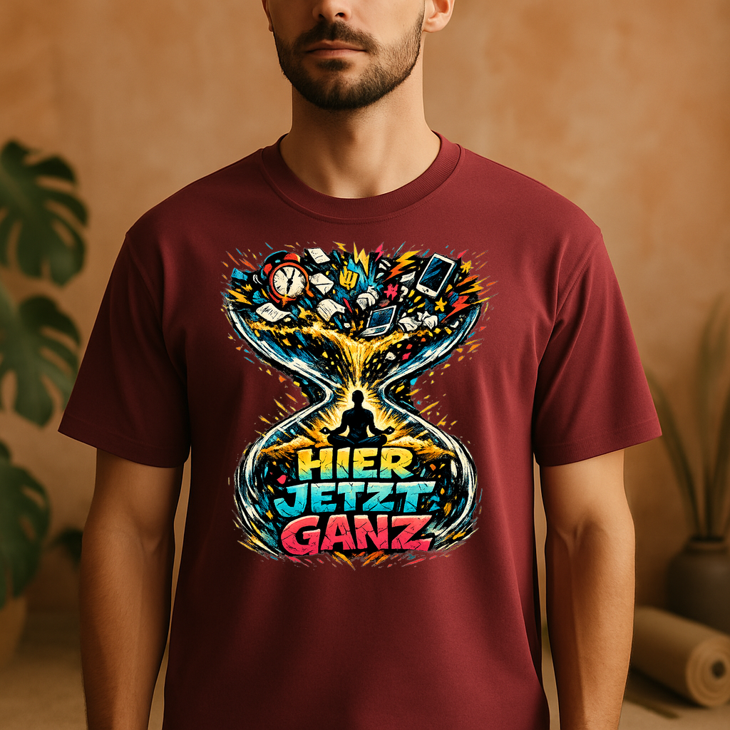 T-Shirt Hier, Jetzt, Ganz – Yoga Balance Shirt