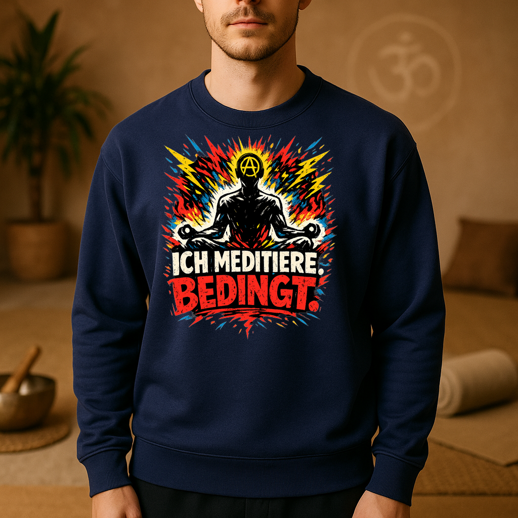 Sweatshirt Meditations-Mood — Ich meditiere. Bedingt.