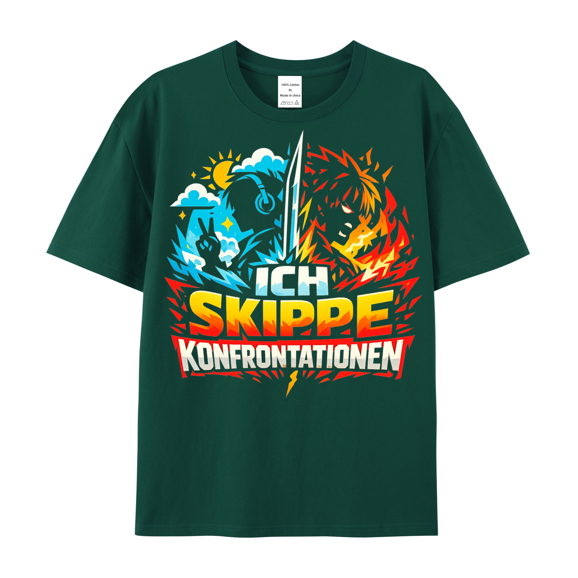 T-Shirt Konfrontations-Mode: Skip & Chill