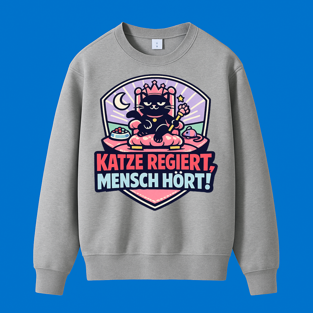 Katze regiert, Mensch hört! Sweatshirt
