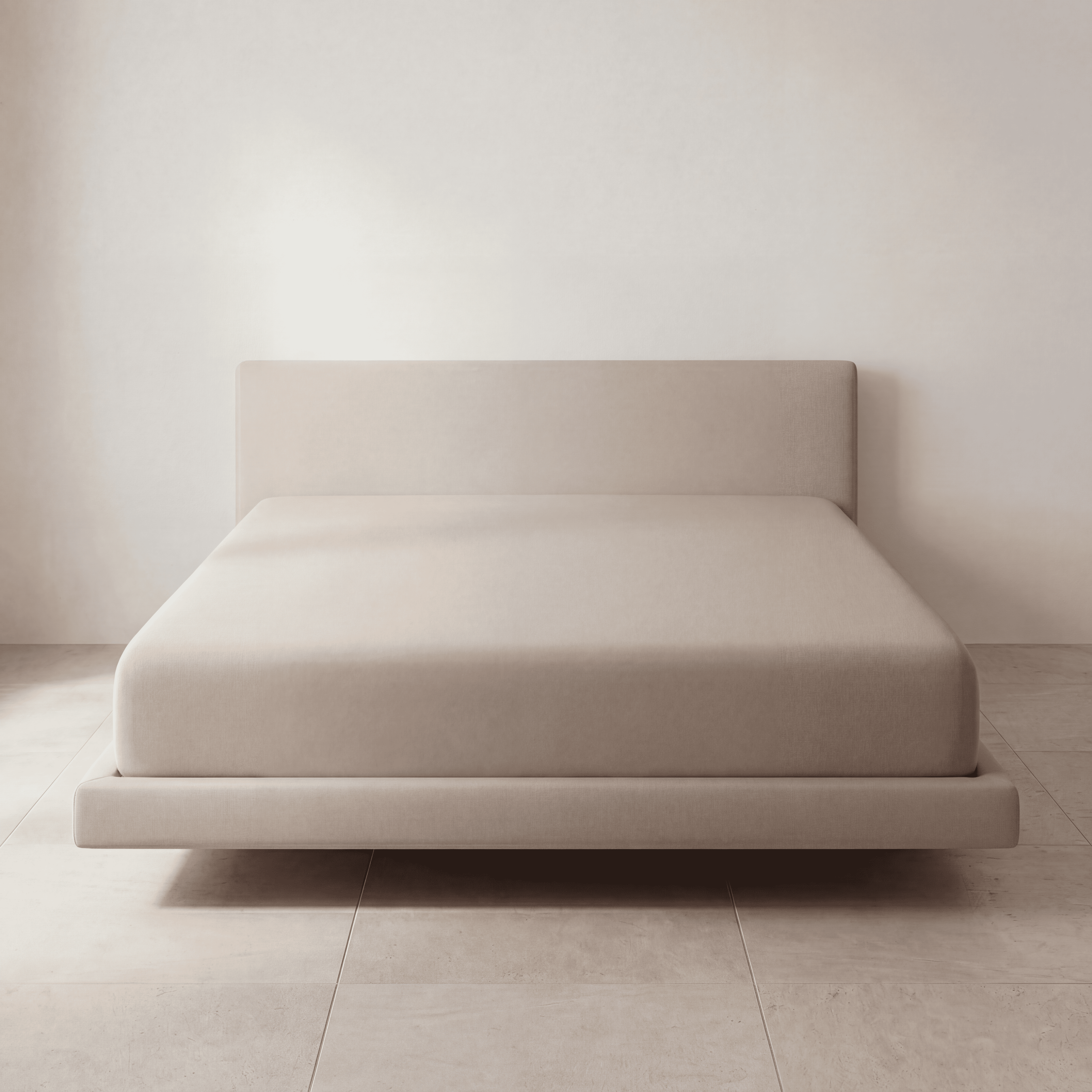 Cream Beige SoftCloud fitted sheet covering the full mattress