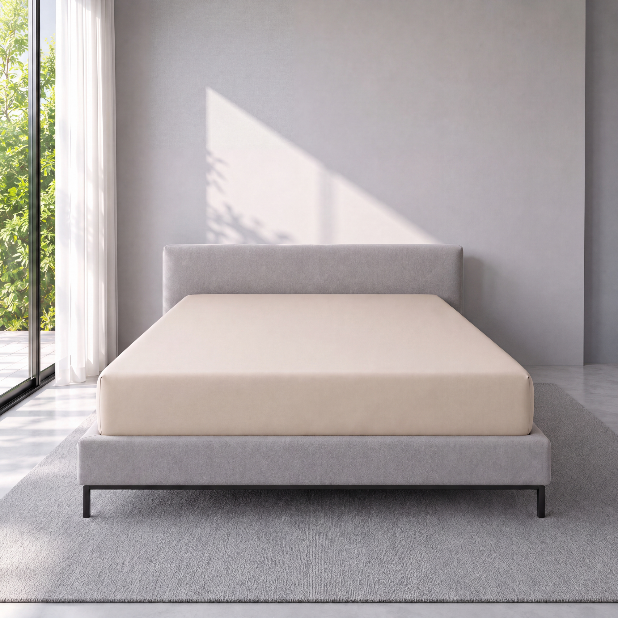 IceCloud fitted sheet in Frozen Beige